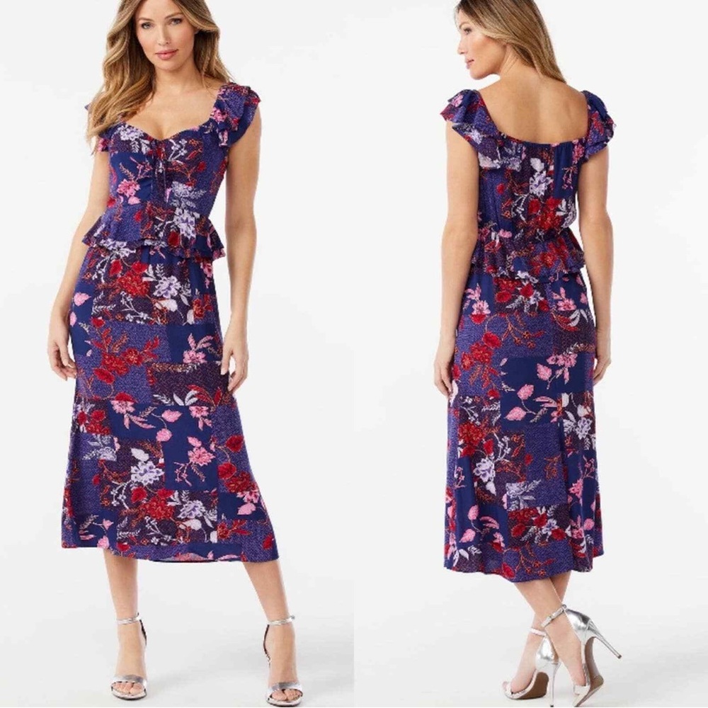 Sofia by Sofia Vergara dress sz 2X. Navy with floral print.